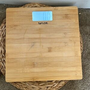 Taylor Bamboo Digital Electronic LCD Bathroom Scale for Body Weight 8657T